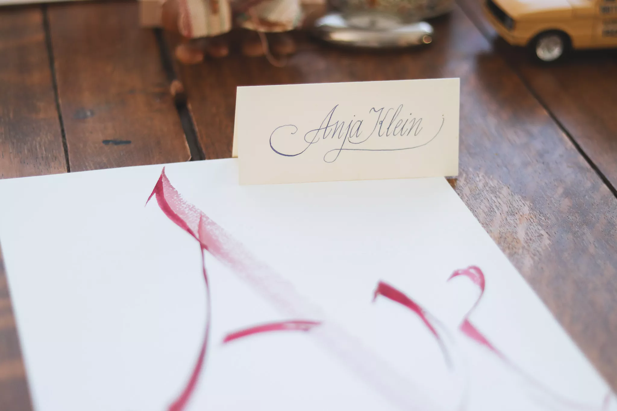 Anja Klein, Kalligraphie im Atelier